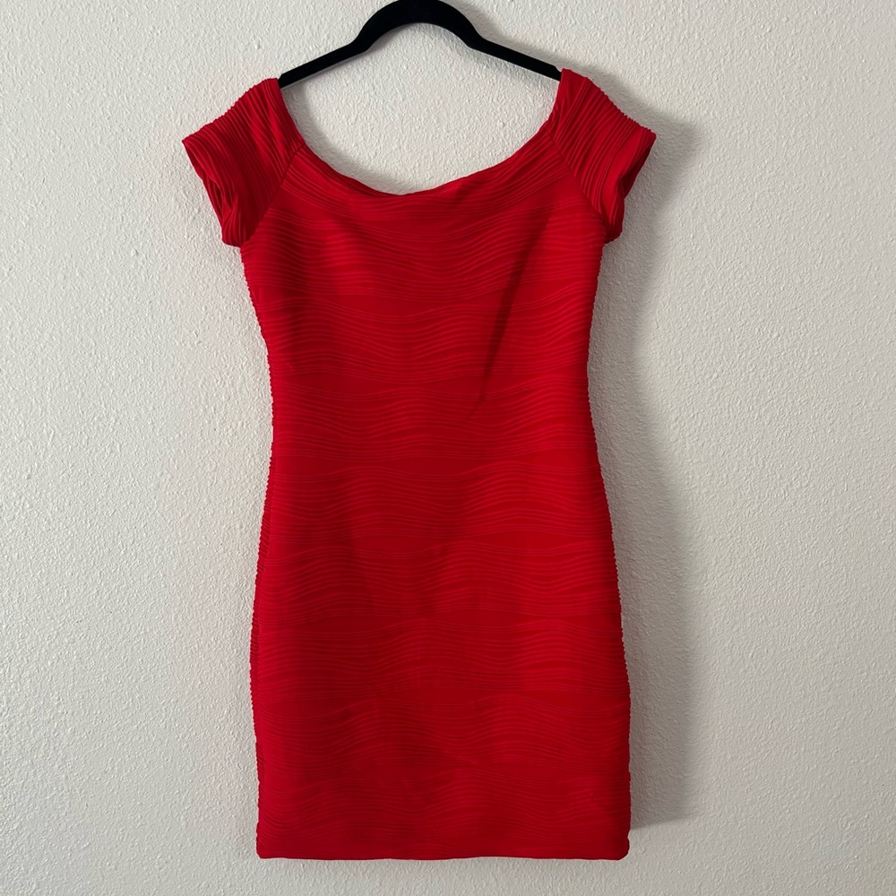 Hot Gal Vibrant Off the Shoulder Red Mini Dress